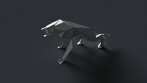 low-poly 3D printer model wolf Low-poly 3D model