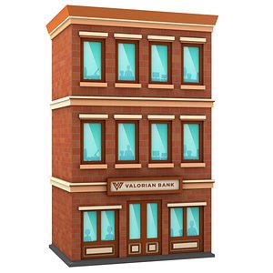 cartoon building 3D model