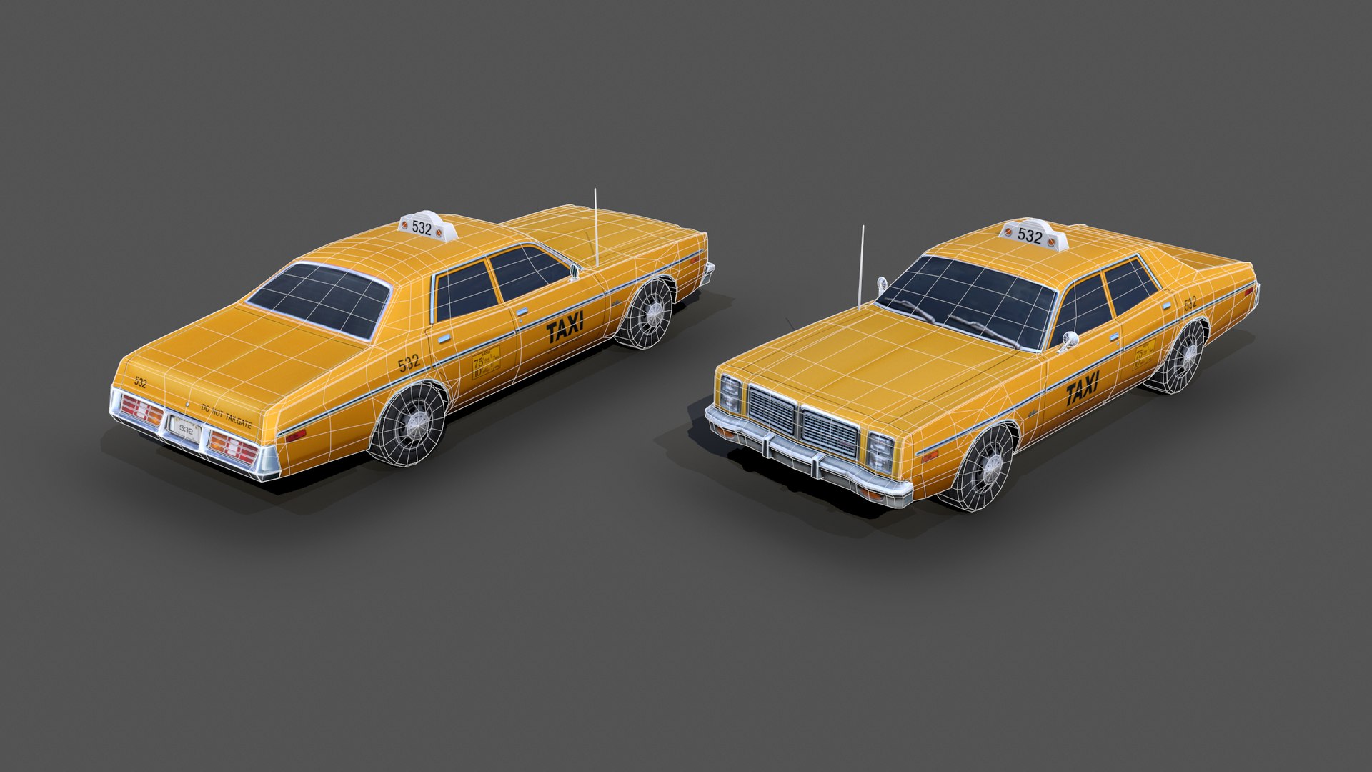 Dodge Monaco 1977 Taxi Model - TurboSquid 1706723