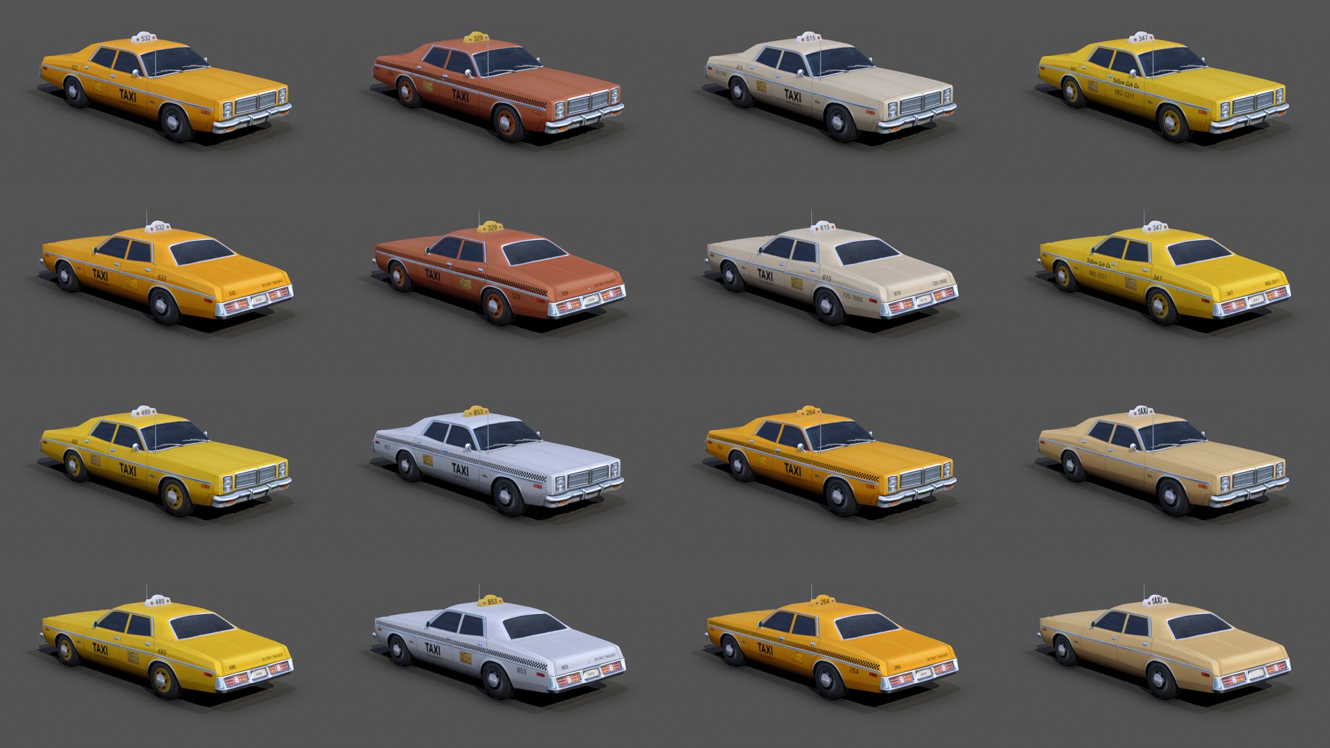 Dodge Monaco 1977 Taxi Model - TurboSquid 1706723