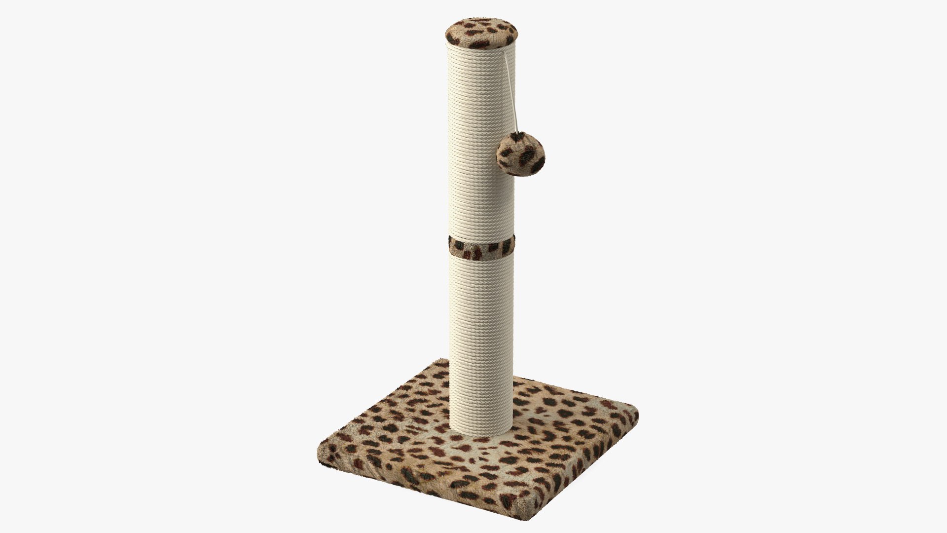 Sisal Rope Cat Scratching Post with Ball Spots 3D model preview