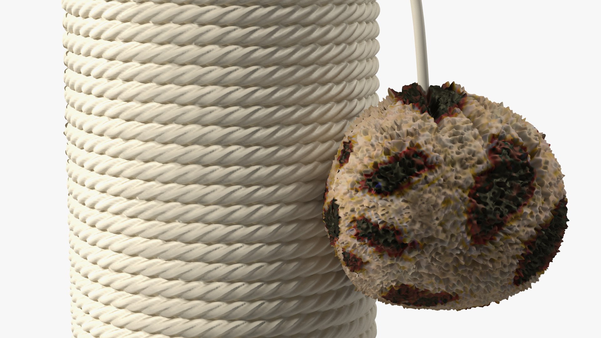 3D Model Sisal Rope Cat Scratching Post With Ball Spots - TurboSquid ...