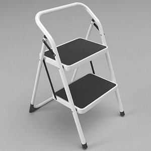 step stool folded 3d model
