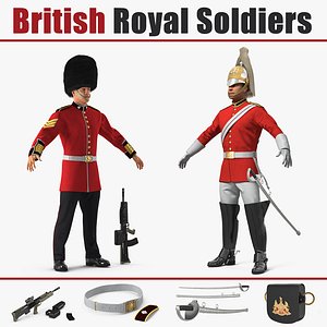 british royal soldiers 3D model