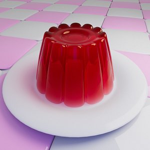 Realistic 3D Jelly Dessert Render  High-Quality Food Visualization
