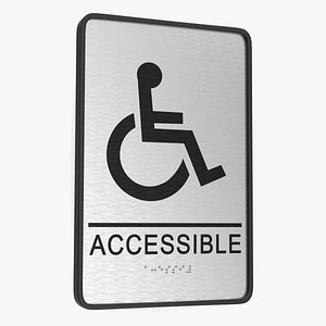 Wheelchair Accessible Sign 3D model