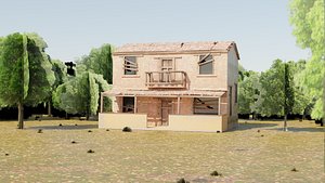 3D model lowpoly game ready house