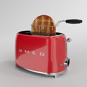 3D blender smeg toaster red model