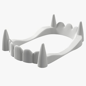 Plastic Vampire Teeth White Rigged for Maya 3D model