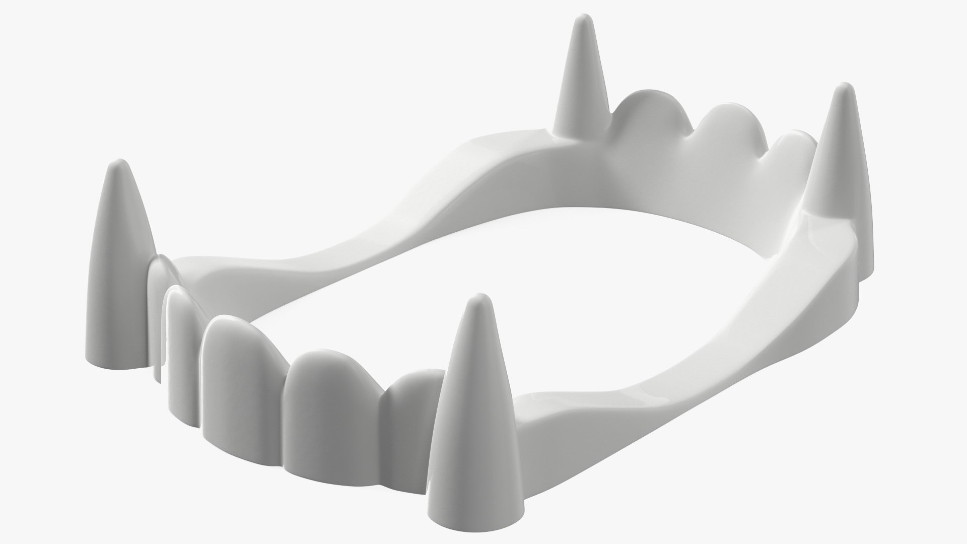 Plastic Vampire Teeth White Rigged for Maya 3D model preview