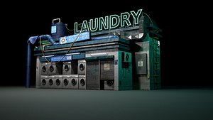 Dystopian Laundry Cyberpunk SciFi model