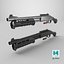 Petit fusil de chasse 01 Noir et argent Single Mat Toutes les textures PBR Unity UE