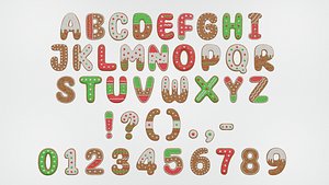 Gingerbread Christmas Cookie Alphabet Set 1