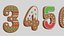 Gingerbread Christmas Cookie Alphabet Set 1 3D model