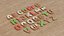Gingerbread Christmas Cookie Alphabet Set 1 3D model