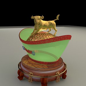 3D chinese gold ingot