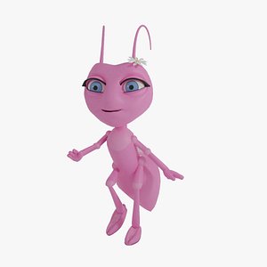 Cute Stylized Pink Blue Purple Ant Fully Rigged