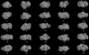 25 Volumetric Clouds Pack (.obj / vdb / exr sprites)
