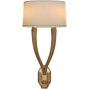 Art Deco Double Copper Wall Sconce lamp 3D model 3D model