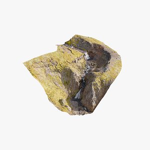 Basalt Waterfall Cliffs  - 3D PBR Model 3D model