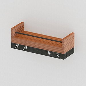 3D wood steel spice rack