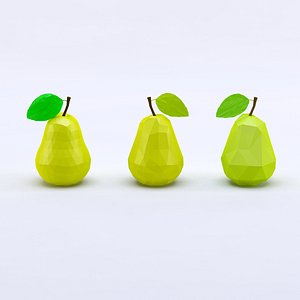 cartoon toon pear 3d model