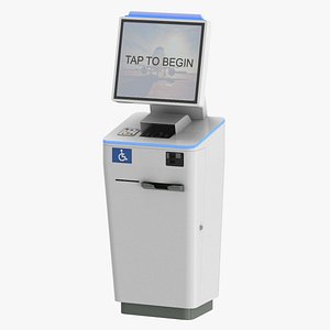 3D model Self check in kiosk Type 01 02 ON or OFF Clean and Dirty