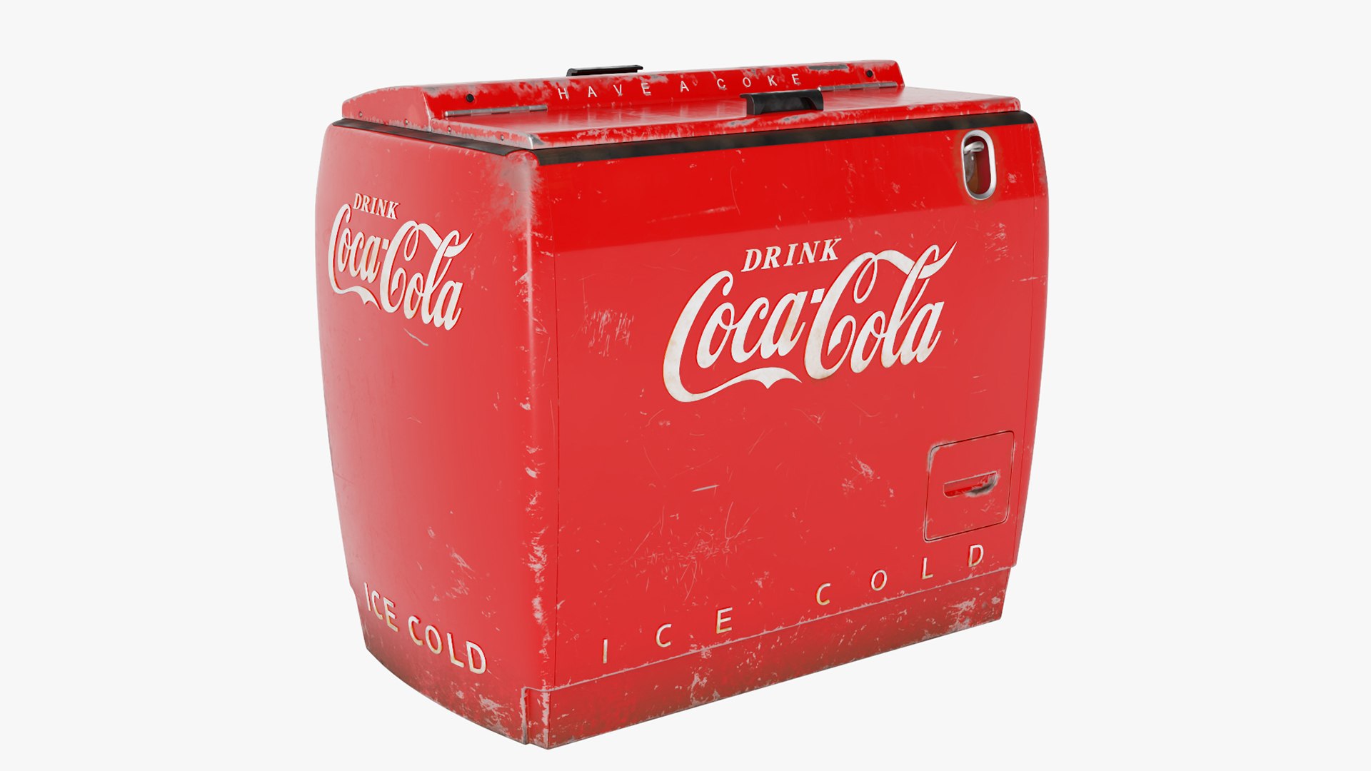 Old Refrigerator Coca Cola 3D model preview