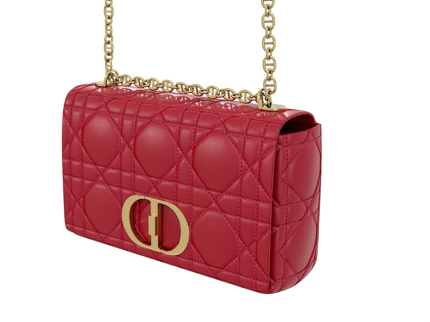 DIOR Caro Bag Red 3D Model - TurboSquid 1950580
