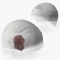 Gauze Head Bandages Clean and Bloody Set
