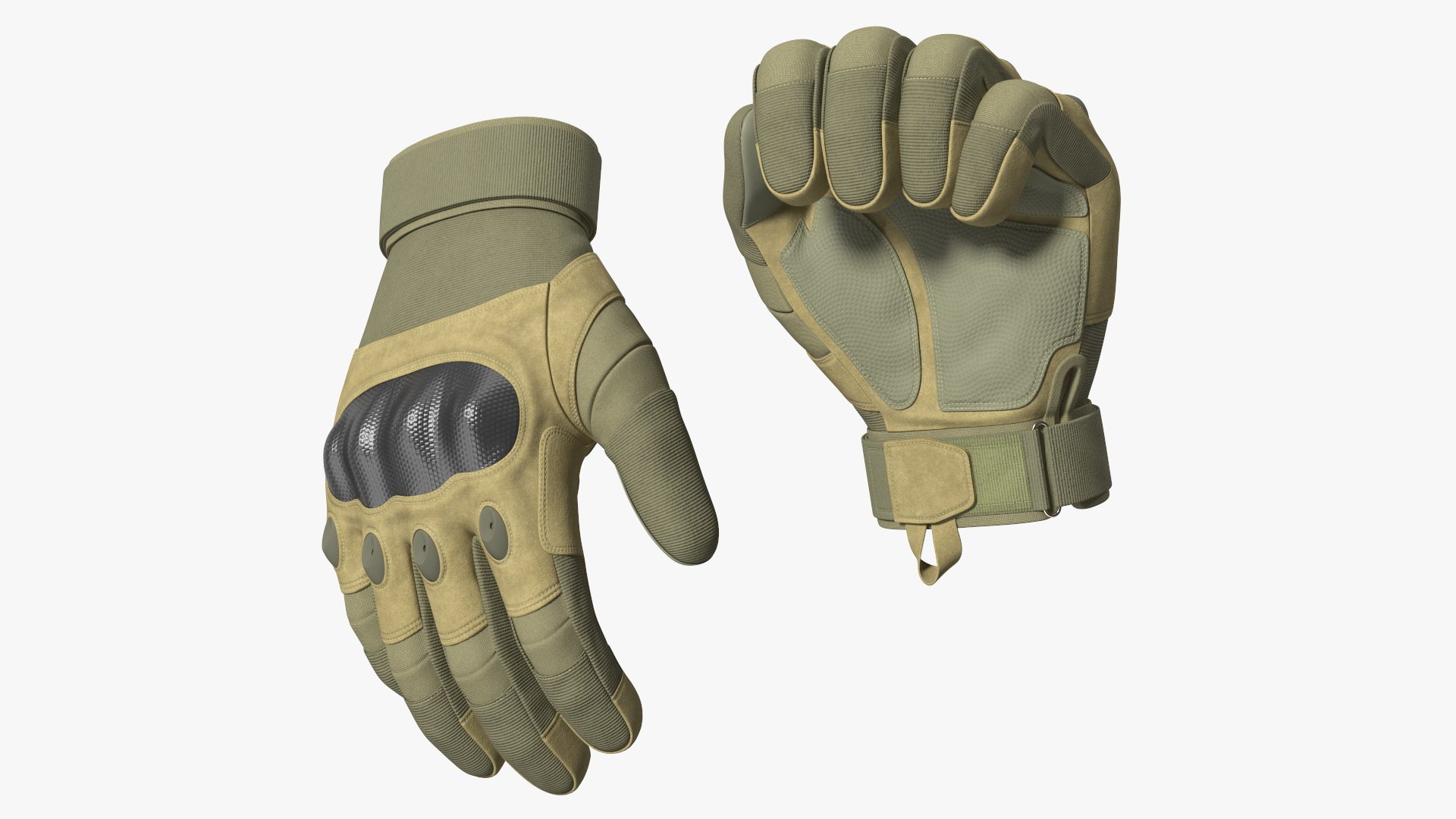 Shockproof Gloves Khaki Rigged for Cinema 4D 3D model for architectural visualization, exterior scenes, interior design, real estate presentation, and rendering