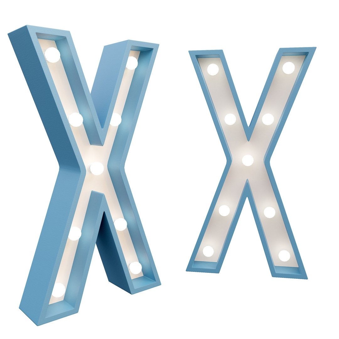 Marquee Letter X Led Glow Sign 3D - TurboSquid 1973910