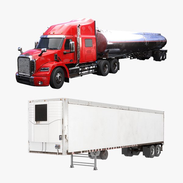 Generic Semi Truck Sleeper and Trailers Collection 3D