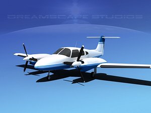 piper seminole pa-44-180t turbo 3d dwg