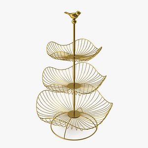 3 Tier Metal Fruit Basket 3D model