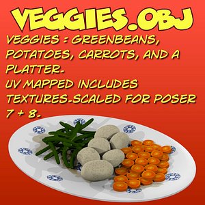 3d veggies potatoes carrots