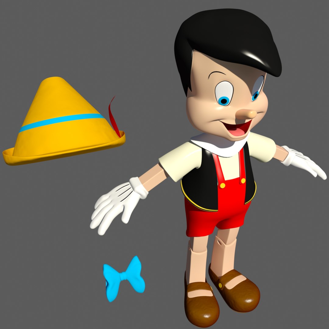 3d Model Pinocchio Studio Rendered