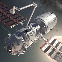 Tiangong Tianhe Main Module with Solar Panels