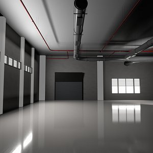 GARAGE 2 car studio interior Warehouse 3D