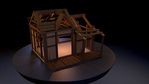 Destroyed Hut 3D