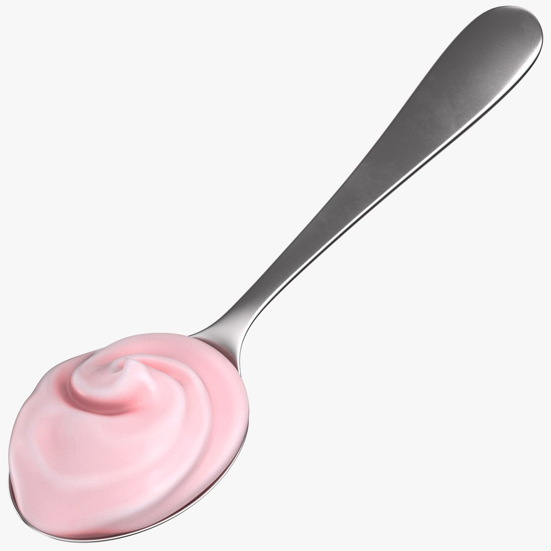 Metal spoons pink cream 3D model - TurboSquid 1497696