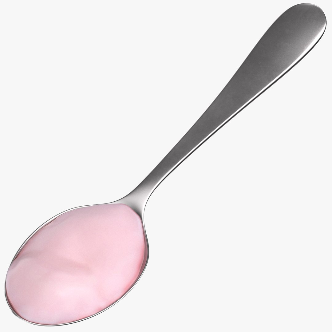 Metal spoons pink cream 3D model - TurboSquid 1497696