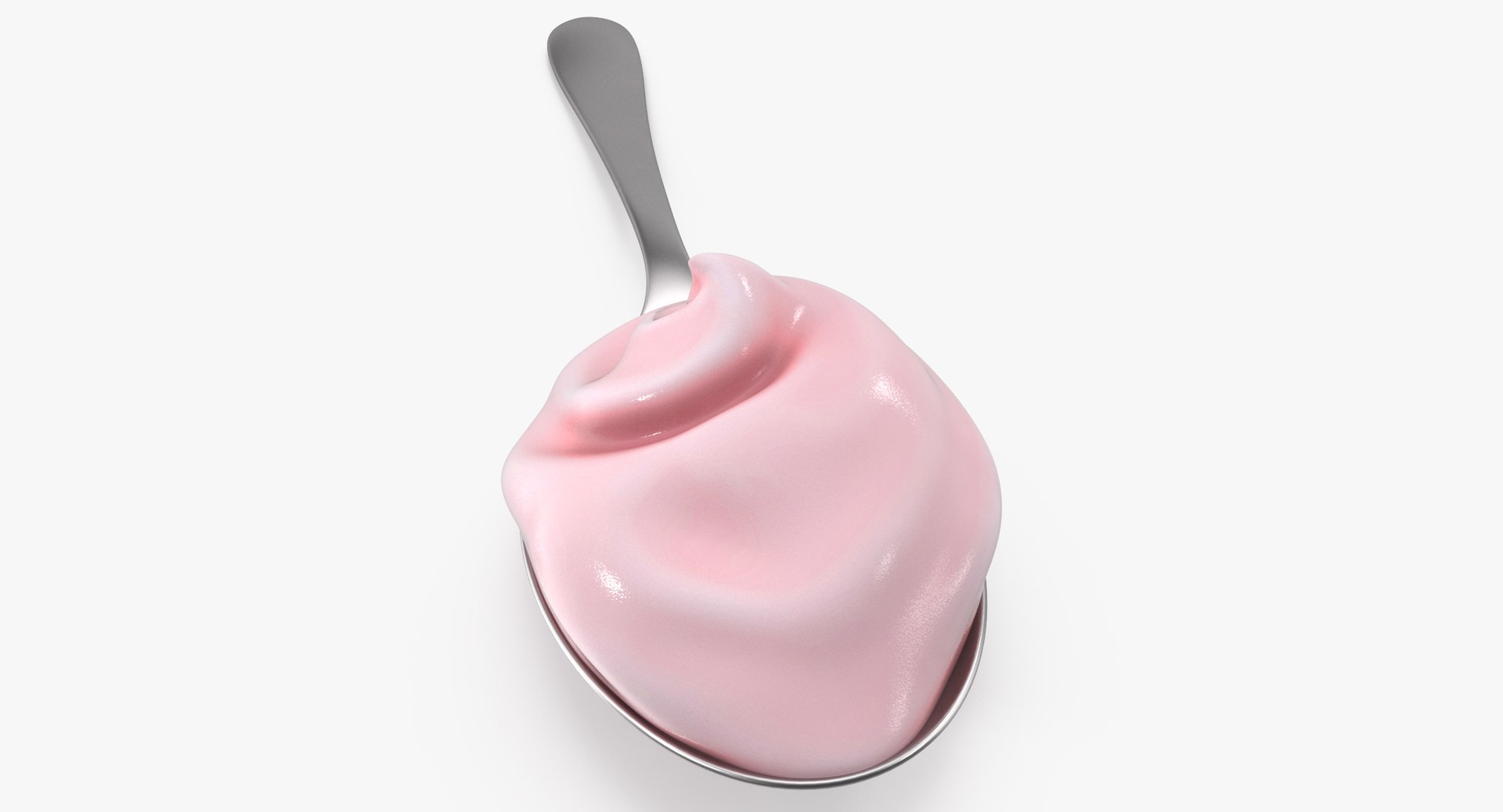 Metal spoons pink cream 3D model - TurboSquid 1497696