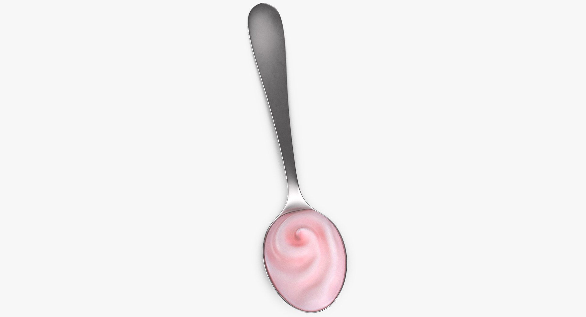 Metal spoons pink cream 3D model - TurboSquid 1497696