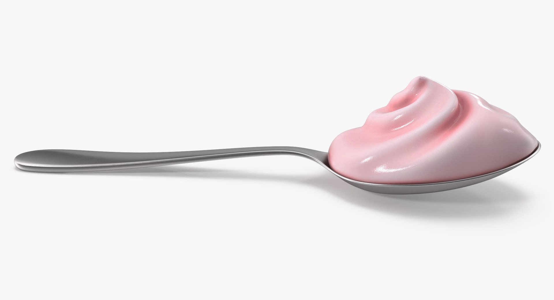 Metal spoons pink cream 3D model - TurboSquid 1497696