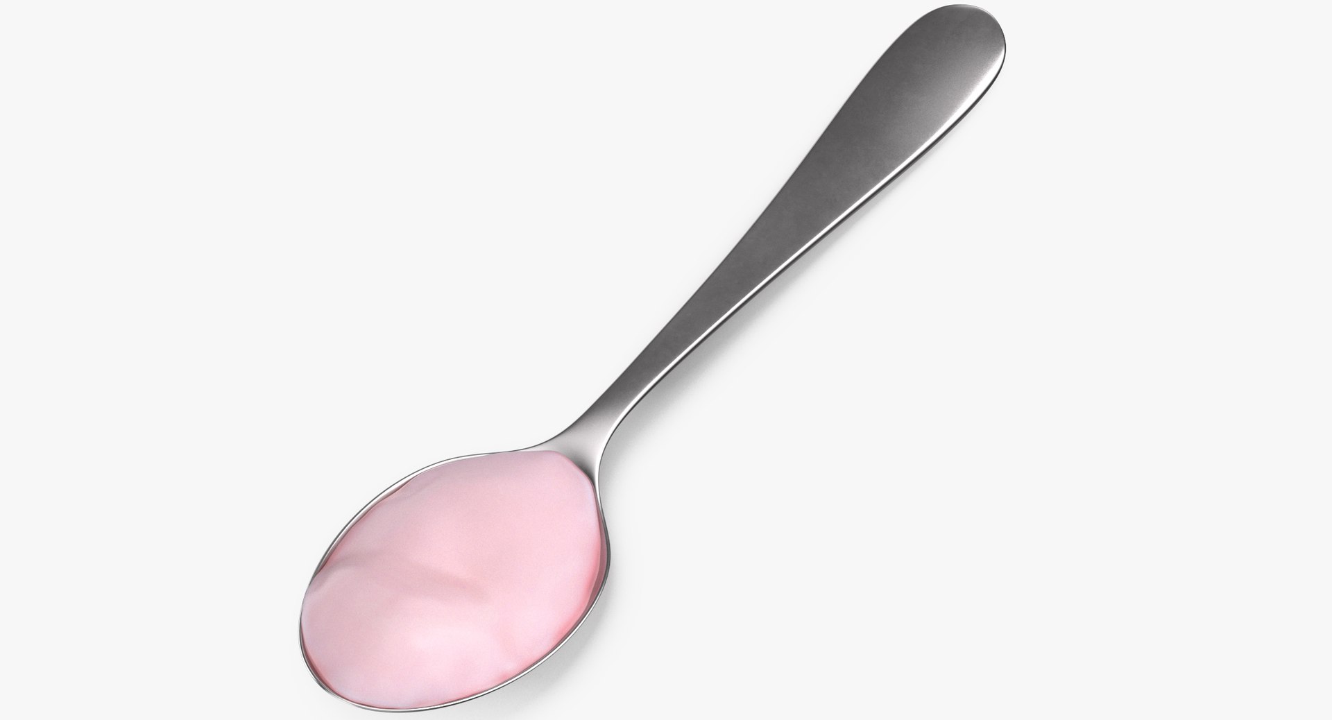 Metal spoons pink cream 3D model - TurboSquid 1497696