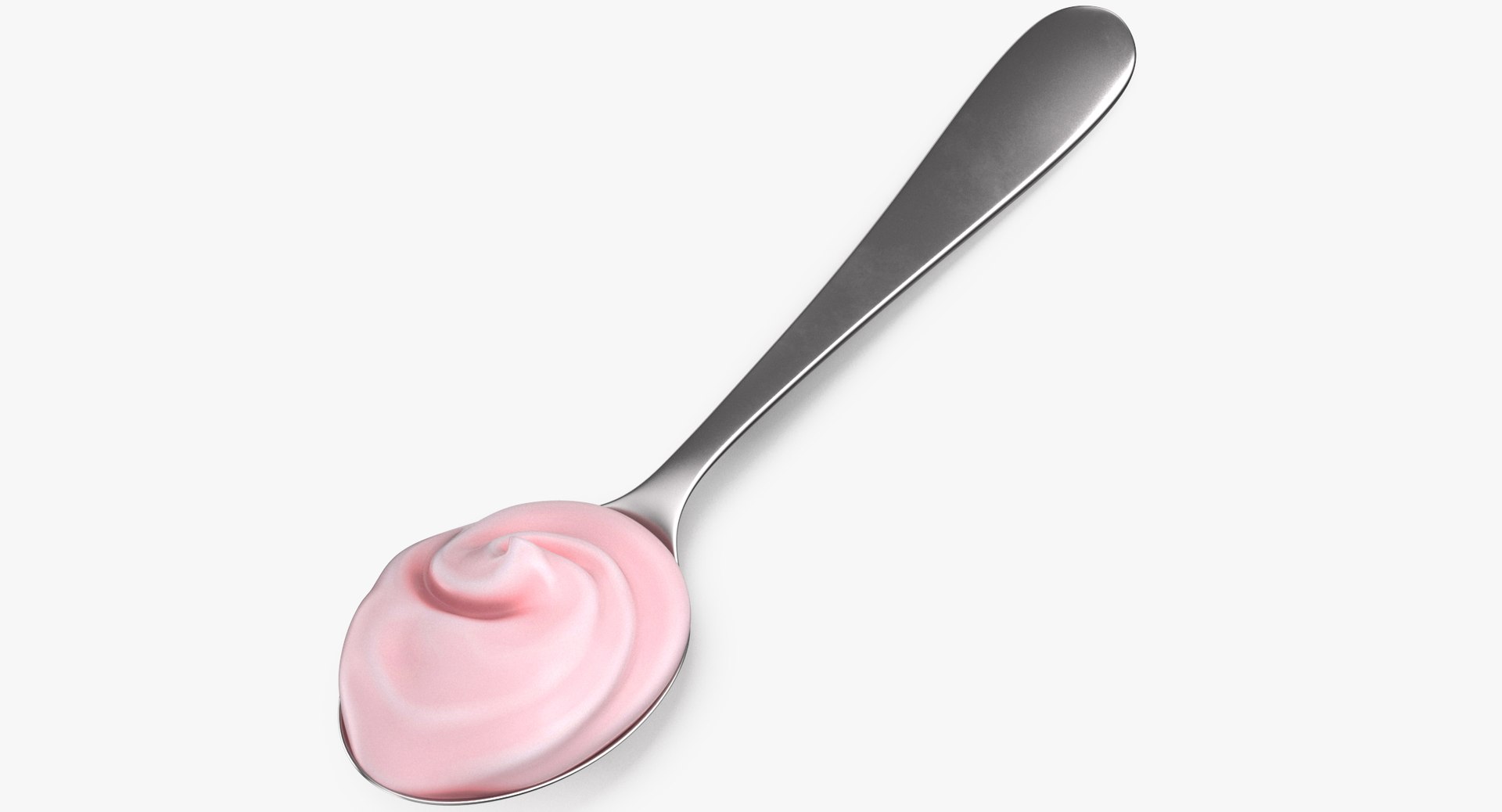 Metal spoons pink cream 3D model - TurboSquid 1497696