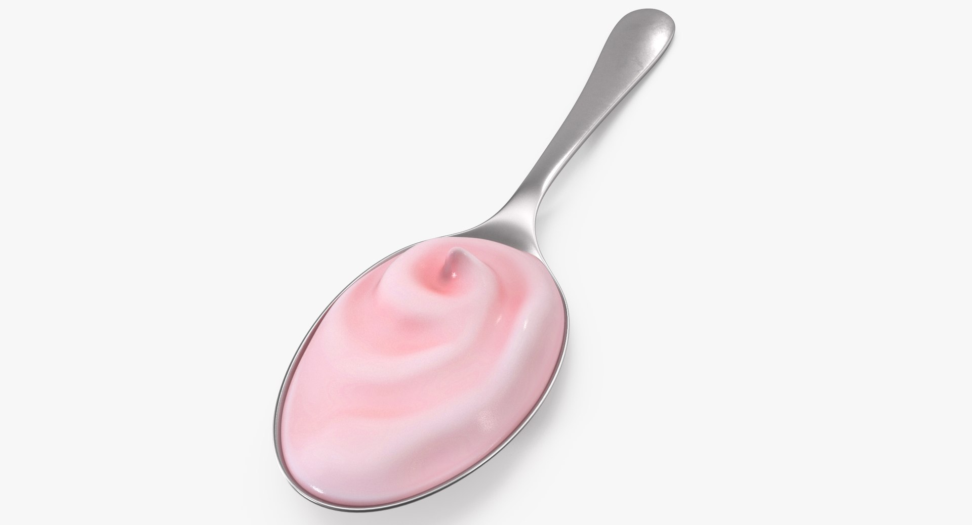 Metal spoons pink cream 3D model - TurboSquid 1497696