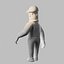 Modelo 3D de hombre de dibujos animados con esqueleto