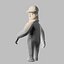 Modelo 3D de hombre de dibujos animados con esqueleto